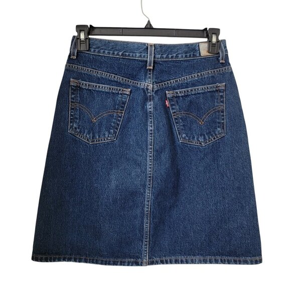 Vintage Levi's Red Tab Size 6 Blue Denim Knee-Length Skirt, Exc. Used Condition - Picture 2 of 12